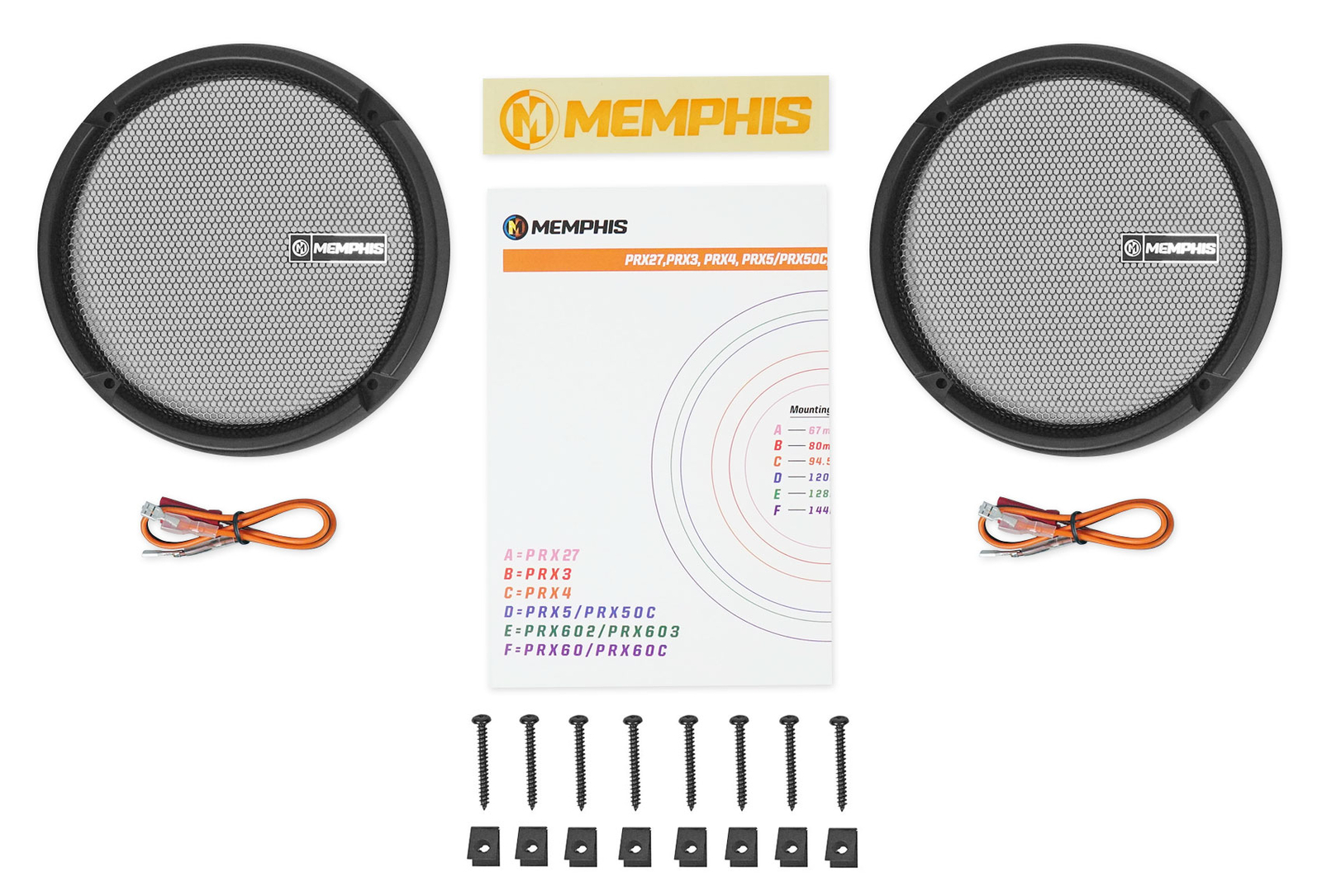 2 Автомобильные аудиодинамики Memphis Audio PRX602 65 мощностью 100 Вт Звуковой комплект RockMat