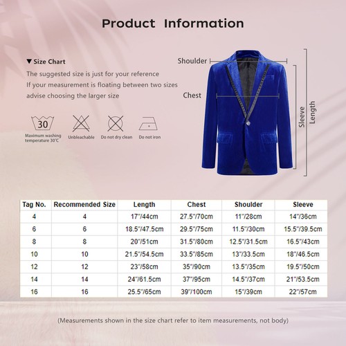 Kids Boys Suit Graduation Blazer Party Coat Dress Up Tops Pageant Outwear - Picture 33 of 43