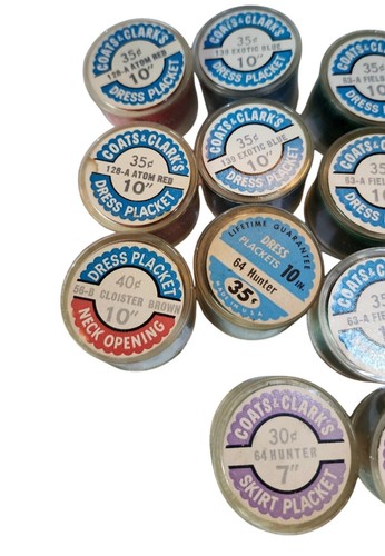 Vintage Coats & Clark Zippers Set Of 20 New Old Stock 7" & 10" Assorted Colors - Picture 5 of 10