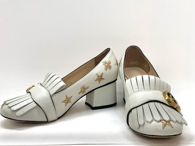 gucci marmont heels white