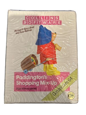 Vintage 1983 Paddington's Bear Shopping Mix-Up Commodore 64 C64 Videospiel