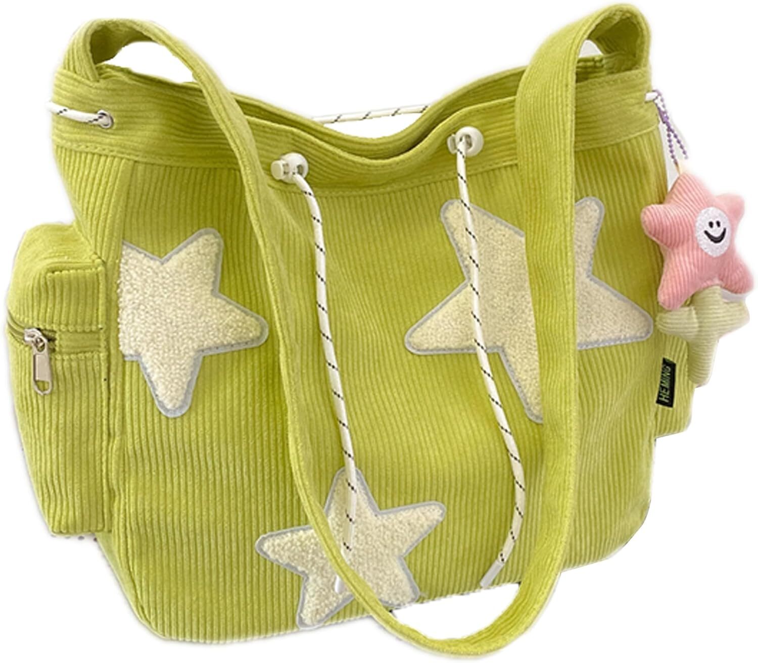 Makukke Y2K Corduroy Shoulder Bag Women, Cute Tote Large Crossbody Green