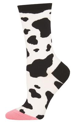 Socksmith Damen Cow Socken Crew Socks MOOOO! Baumwoll-Mix Weiß One Size