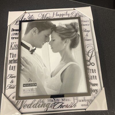 Malden International Designs Wedding Frame for 8 x 10 Photos Nib Silver Cs5