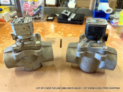 LOT OF 2 NOS TUFLINE 0366 HB270 VALVE 1 1/2'' CN7M H-C531 FREE SHIPPING