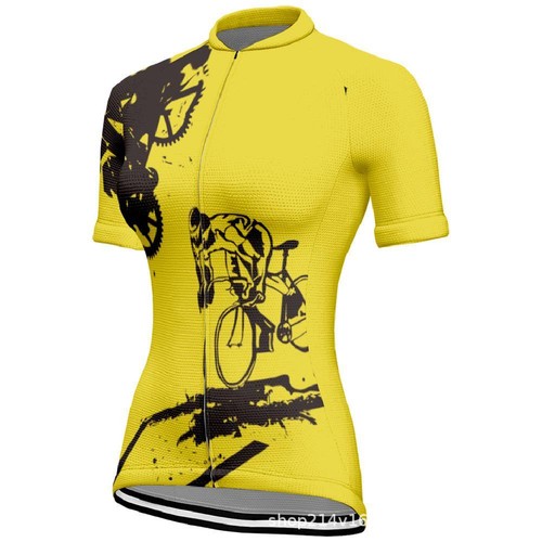 Women's Short Sleeve Cycle Jersey Top Full Zip Ladies Bike Cycling Jersey Shirt - Picture 3 of 41