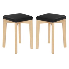 Esszimmerstühle Küchenstuhl aus Massivholz Holzhocker PU bezogenem Polsterstuhl