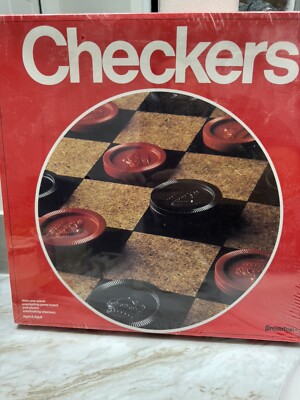 VTG Pressman Checkers Classic Game With Folding Board and Interlocking Checkers