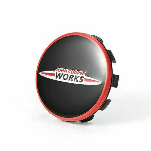 4 Adesivi Coprimozzo Per Mini One Cooper Countryman - Cerchi Lega 50mm Nero Brillante