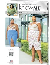 Women's Lined Bustier and Skirt 28W-38W Know Me by Mimi G Sewing Pattern ME2015