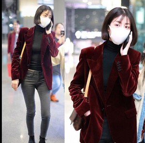 red velvet suit womens