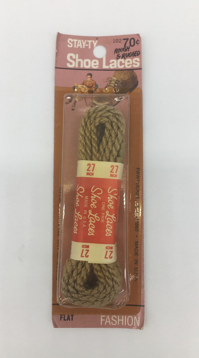 Vintage Stay-Ty Shoe Laces #102 Rough Rugged 27” Flat Made