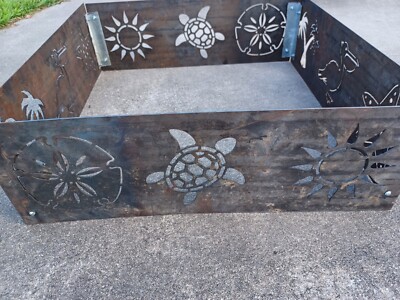 2x2 Sea Shore Design FIRE PIT Large Steel Outdoor Backyard Bonfire Custom 16 Ga