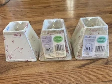 Shabby Chic Waverly Floral Rose Small Square Lamp Shade Set Of (3)