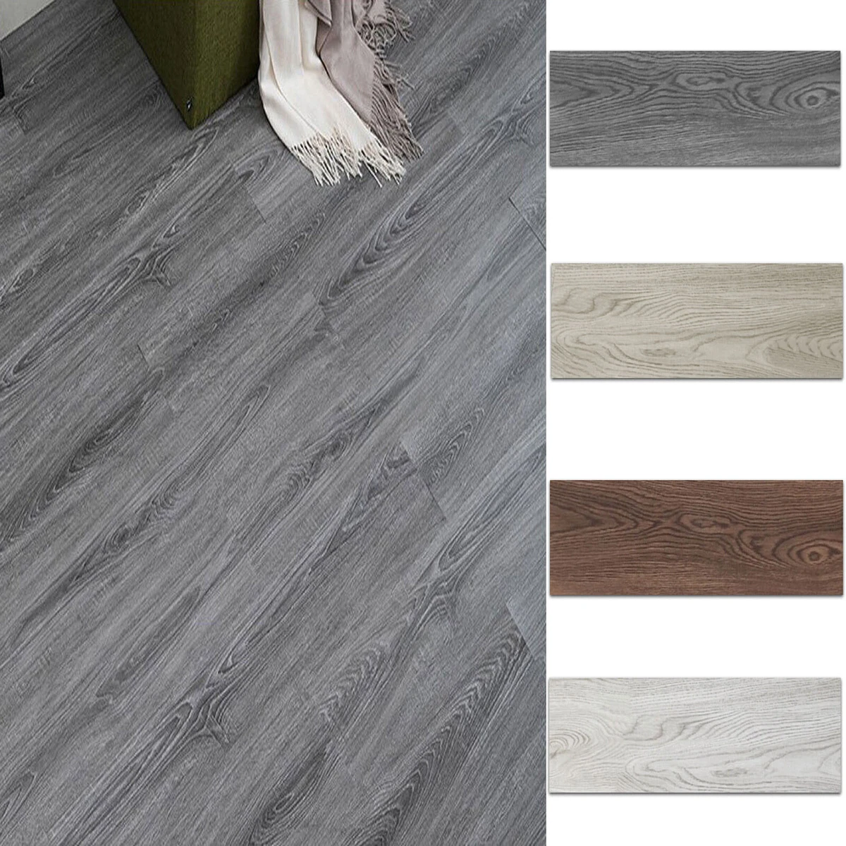 36 Pack 54 Sq.Ft Self Adhesive PVC Vinyl Floor Wood Planks Peel Stick Flooring