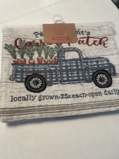 NWT Spring Table Runner Home Decor 13x72 Easter Carrot Patch Blue Truck Holiday