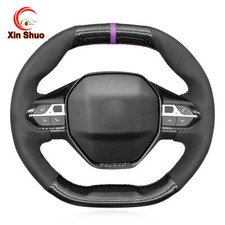 PU Carbon Fiber Steering Wheel Cover for Peugeot 208 308 SW 508 2008 3008 5008