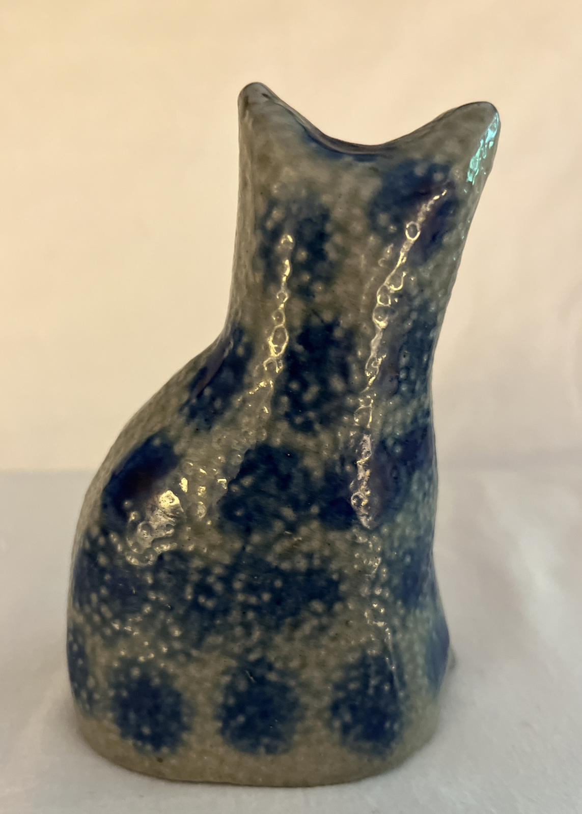 BEAUMONT POTTERY YORK MAINE BLUE SALT GLAZE 4.25" CAT FIGURINE eBay