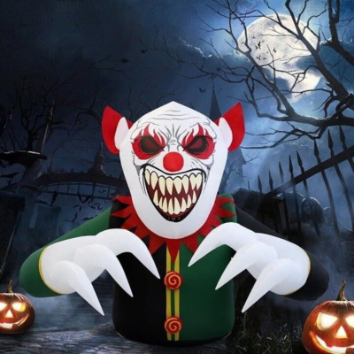 7.5Ft Clown Jester Joker Halloween Outdoor Inflatable Lawn Blow up Decoration