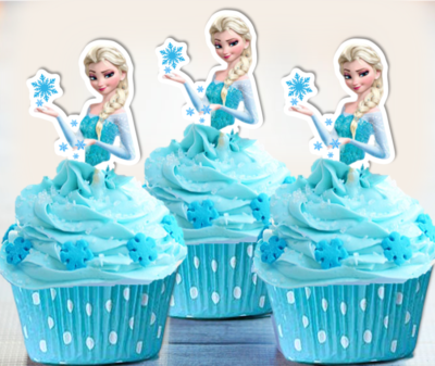 Frozen elsa pre-cut edible wafer cupcake toppers decorations #543 | eBay