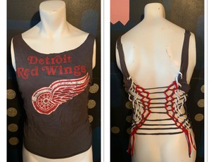 grey red wings jersey