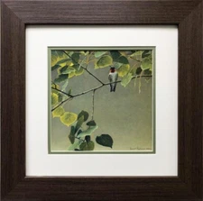 Robert Bateman "Male Ruby Throated Hummingbird" FRAMED Art Wildlife Nature Bird