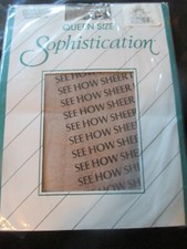 SOPHISTICATION Vintage COFFEE BROWN Sandalfoot Nylon PANTYHOSE - Size QUEEN