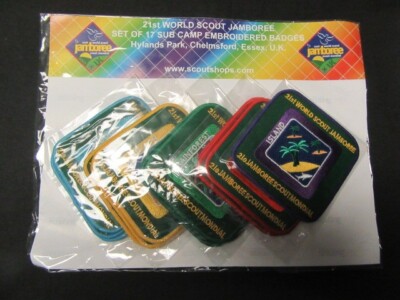 2007 World Jamboree Set of 17 Sub Camp Embroidered Badges    GA6