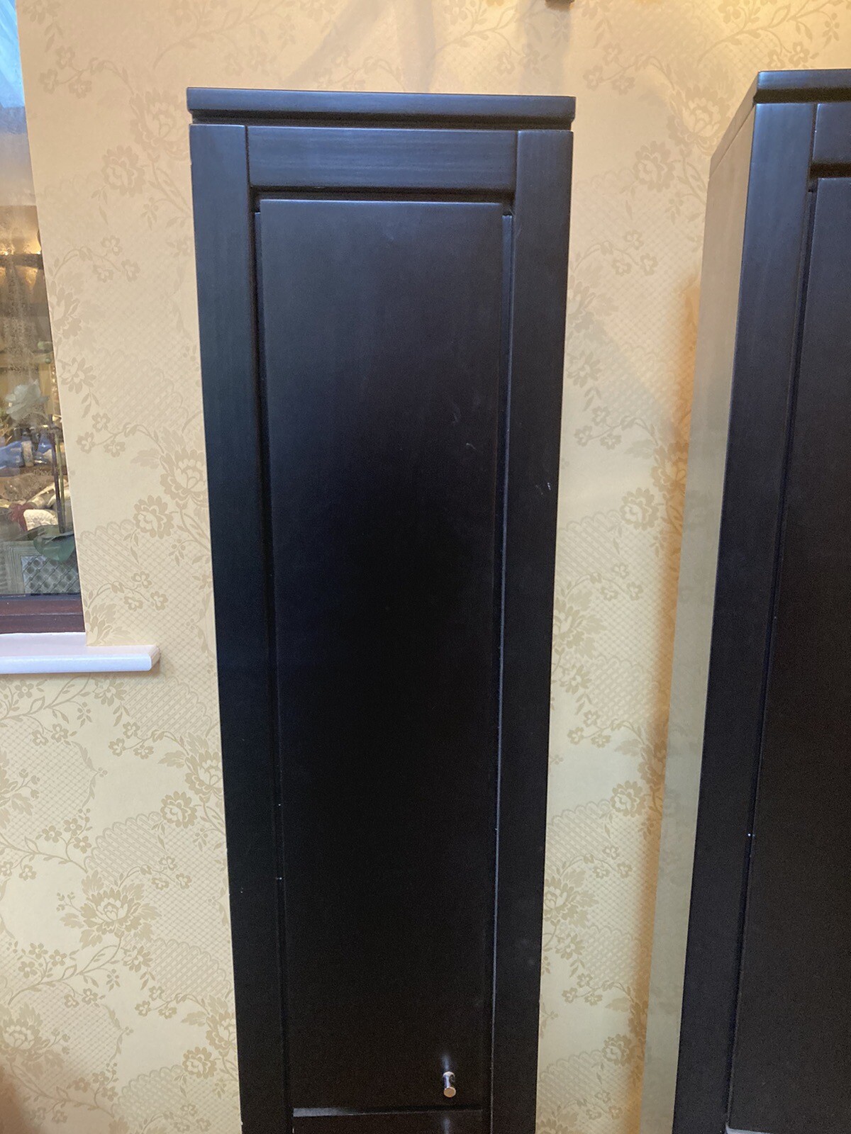 Matching Pair Tall Black Designer Bathroom eBay