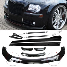 For Chrysler 300 Front Bumper Lip Spoiler Splitter Body Kit+Side Skirt Y