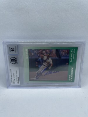 Jose Canseco 1989 Star #11 CONSECO ERROR Card Beckett Grade 10 Auto 1 |  eBay