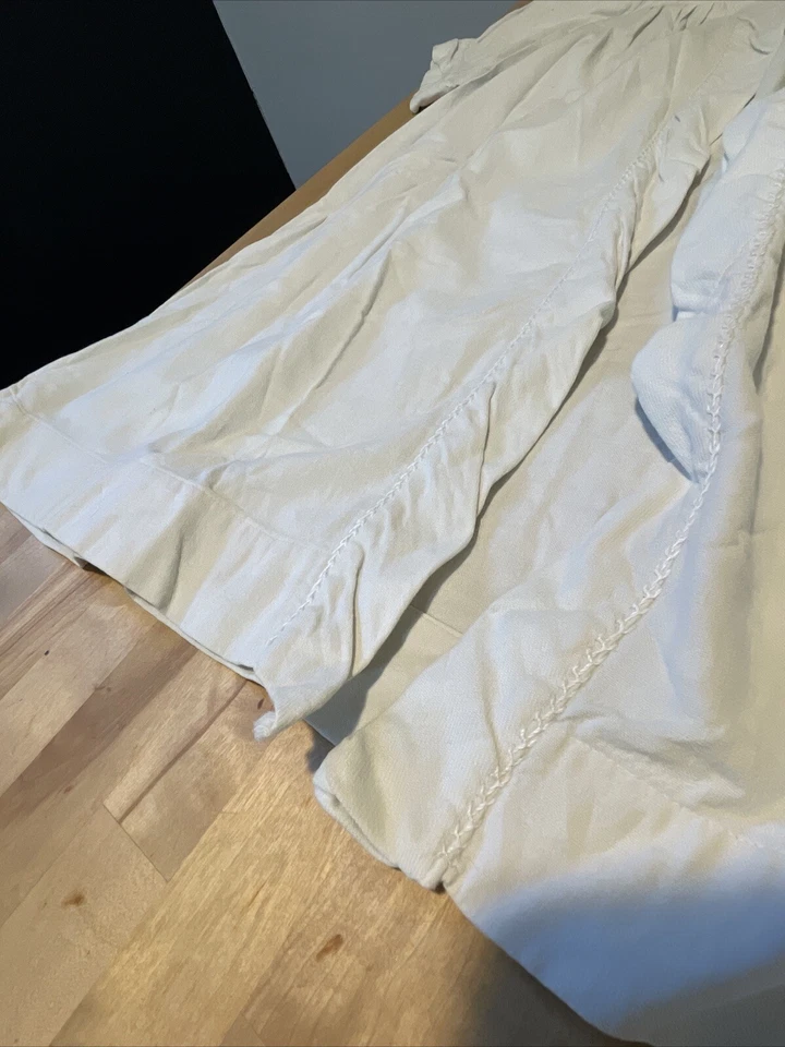 Antique 1890's Victorian Girls Dress Thick Canvas Fabric Ivory Embellished - Image 2 of 4