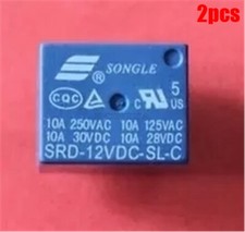 2Pcs Pcb Type Mini 12V Dc Songle Power Relay SRD-12VDC-SL-C Ic New kc