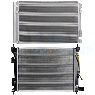 Aluminum Radiator & A/C Condenser Assembly for 2012-2013 Hyundai Accent Kia Rio