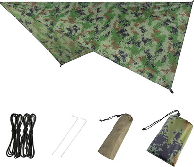 Hammock Camping Tarp Rain Fly, Waterproof Tent Footprint Shelter Canopy Sunshade