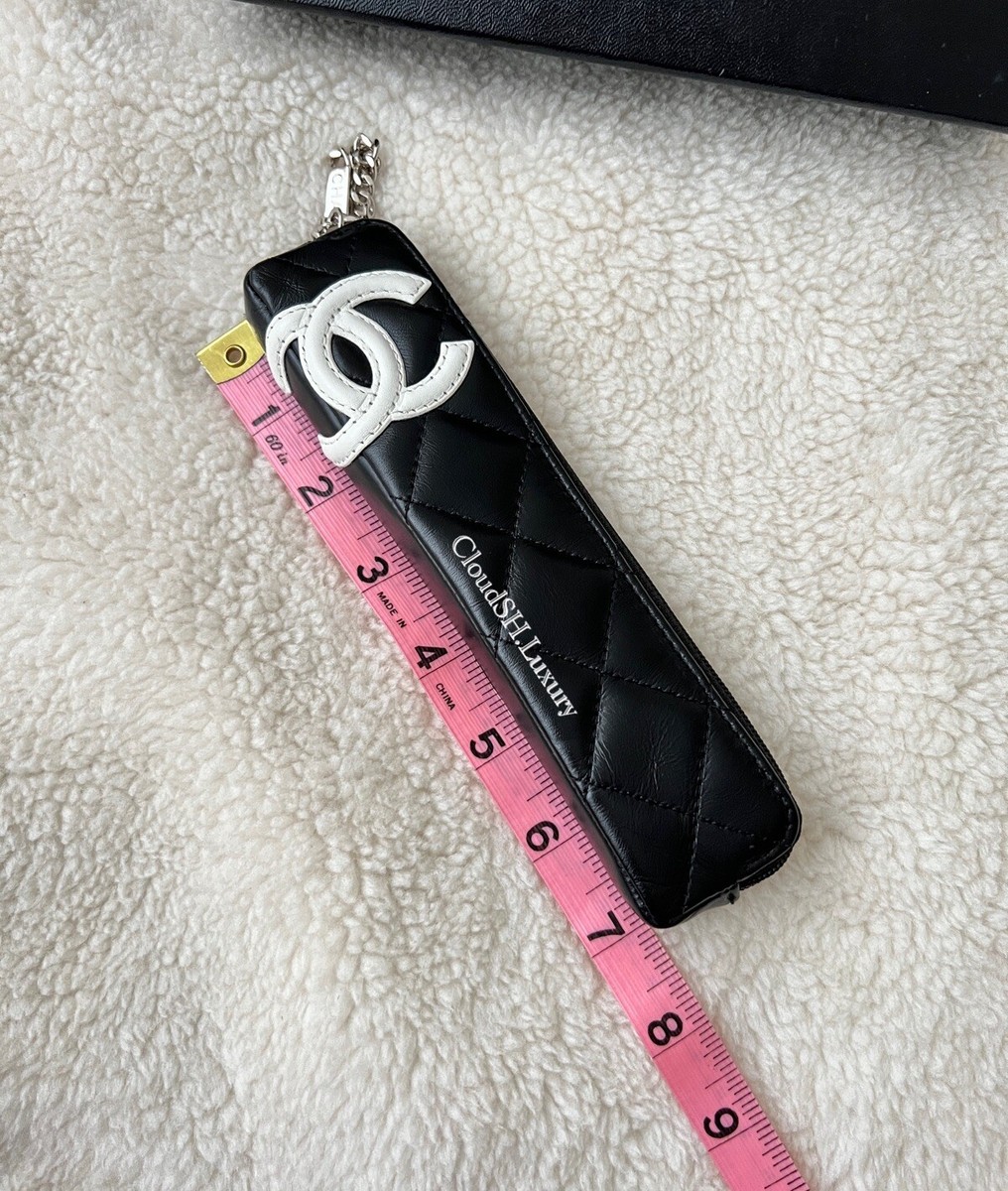Auth Chanel Cambon CC Logo Black Pencil Case | eBay