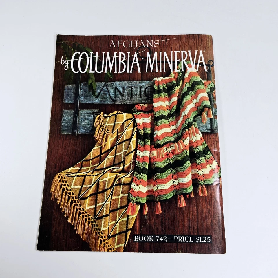 Afghans by Columbia Minerva Book 742 Knit Crochet Patterns Blankets Crafts - Image 2 of 4