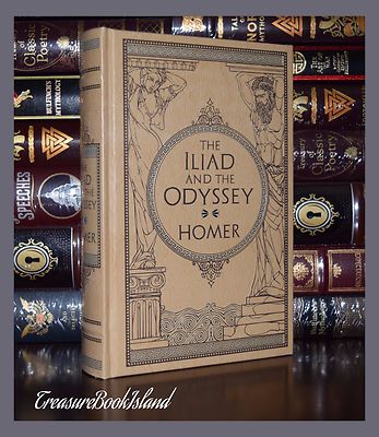 The Iliad and Odyssey by Homer Brand New Sealed Leather Bound Collectible Gift
