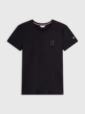Tommy Hilfiger Damen Performance Strass T-Shirt BLACK FS 2023