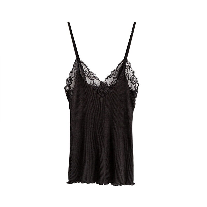Lace Women Silk Blend Vest Tank Tops Sleeveless Shirt Camisole Strap Stretch