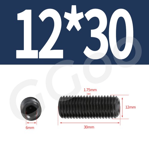 M3 - M12 Black Socket Set Screws w/ Cup Point A2 Stainless Steel DIN 916 - Picture 77 of 81