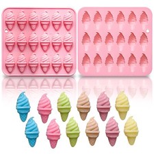 Silicone Ice Cream Mold 18-Cavity Ice Cream Shapes Chocolate Candy Mold Mini ...