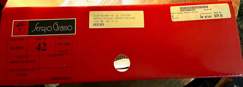 Sergio Grasso Imperia Botas de Campo Alto Negro Talla 42 10 1/2 Foto 3 de 4