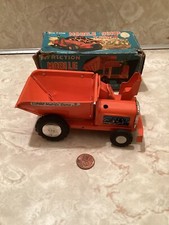 Vintage Friction Orange Marx Lumar Metal Mobile Dump Truck W/ Original Box