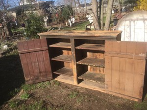 Primitive Farm House Wood Jelly Cupboard Pantry Kitchen Cabinet