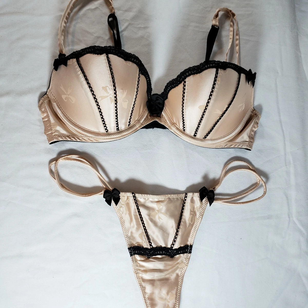 Victoria's Secret Sexy Little Things Satin Push-Up Bra Thong Set