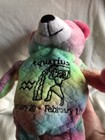 Vintage Zodiac Aquarius Tie Dyed Plush Bear Beanie Style 9” Horoscope Rainbow — photo 5