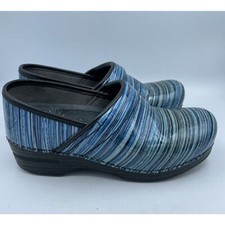 Dansko Pro XP Clogs Blue Striped Patent Leather Mule Women  s EUR 36 US 5.5  6