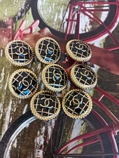 Lot Of 10 20mm Designer Stamped Chanel Button Gold Tone 