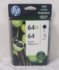 HP 64/64XL Tricolor/Black Ink Cartridges, Pack Of 2 Cartridges